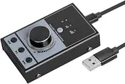 Lyaciomn Sound Card Computer Multi Media Volume Controller Video Mute Control Audio Interface Black for PC Laptop Android Streaming Video Mute Control
