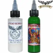 Infinitii Tattoo Ink 2oz - Lime Green + Stencil Guru Gel - Stencil Applicator