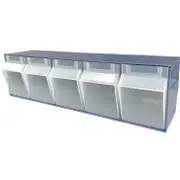 Shuter 5 Compartment Storage Cabinet Tilt Free Block Bin Stackable Large