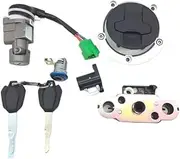 YCBFGAZATK Motorcycle Lock Key Set Ignition Switch Cover Fuel Tank Gas Cover Cap Lock Fit for Haojue Fit for Suzuki DR 160cc DR 150cc HJ150 DR 150 160
