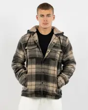 [Skylark] Skylark Men's Inshore Hooded Jacket in Mushroom Brown Size Large L Mushroom Brown