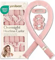 Yanibest Heatless Hair Curler to Sleep in, Overnight Curl Headband for Natural Wavy Curls, No Heat Soft Hair Curler Set with Hair Clip Scrunchies for Styling, No Slip Heatless Curls