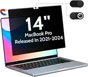 Peslv Privacy Screen Compatible With MacBook Pro 14 Inch (2021-2023, M1, M2, M3)-A2918 A2992 A2442 A2779, Magnetic Removable Matte Anti Blue Light Glare Filter 14inch Privacy Screen Protector for Mac