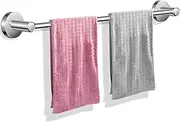 PENGQIMM Self Adhesive Towel Rail Stainless Steel Single Towel Rack Rod Hanger,Stainless Steel Towel Rail,Wall Mounted Stainless Steel Towel Bar Towel Rack for Bathroom, Kitchen (40 CM)