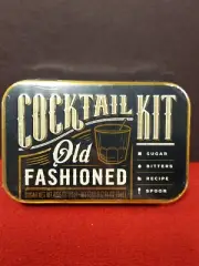 COCKTAIL KIT 4-Piece Mini Old Fashioned Recipe Sugar Bitters Spoon Tin