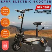 Kasa Electric Scooter 60V Motorised Foldable Bike 12" Off Road Tyre 2000W
