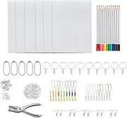 198PCS Shrinky Dink Kit,Printable Shrinky Dink Sheets,Shrinky Dink Sheets Printable,Shrink Paper,Shrink Plastic Sheets,Keychain Making Kit,Shrinky Dink Paper,Tweezers for Crafts DIY Keychain Making