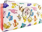 [Thunderbolt] Pika! Bulba! Char! Slow! Ditto! PSY! Poke Noises Purse Zipper Coin Pocket & Card Holder, Off White