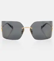[Miu Miu] Miu Miu Logo rectangular sunglasses One Size grey