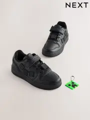 Black Minecraft School Touch Fastening Elastic Lace Shoes (E19624) | $57 - $77