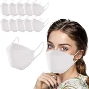 Black KF94 Face_Mask, Disposable for Adult Protection Face_Masks, 4 Layers Non-Woven Protective 3D (White)