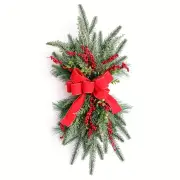 NNETM Yuletide Elegance: Rattan Garland with Festive Red Bows