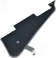 KAISH Black 3 Ply LP Guitar Pickguard with Chrome Stainless Steel Bracket and Steel Mounting Screws for USA Les Paul