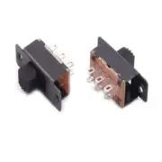 10pcS Toggle Switch 2 Position 6 Pins 2P2T Panel Mount Slide Switch 125VAC new