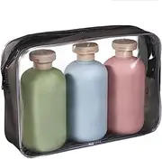 Emarful 3-Pack Refillable Travel Bottles, 300ML Plastic Squeeze Bottles with Flip Cap, Leak-Proof, Perfect for Shampoo, Lotion, Soap, Travel, Personal Care (Pink+Blue+Green)