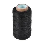 Leather Sewing Thread 273Yards 150D/1mm Waxed Cord Stitching Flat Thread.(Black)