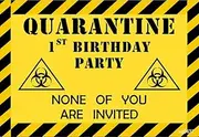 Quarantine Isolation Personalised Birthday Party Banner Backdrop Decoration c. 150cm x 220cm (5ft x 7ft)