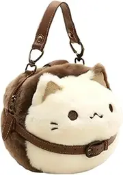 [Iouyjiu] Plush Cat Shape Bag, Compact Small Cat Tote Bag, Comfortable Plush Animal Messenger Bag, Cat Shaped Purse with Soft and Comfortable Material for Daily Use or Travel (1 Piece), a, Se référer au