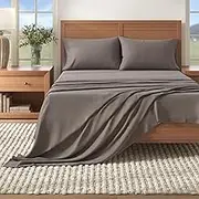 Great Bay Home Extra Soft 100% Turkish Cotton Flannel Sheet Set. Warm, Cozy, Lightweight, Luxury Winter Bed Sheets in Solid Colors. Nordic Collection Brand. (Queen, Frost Grey)