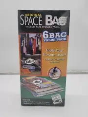Space Bag Original 6 Bags Vacuum Seal 3 Large 3 Medium Storage Travel NEW/sealed