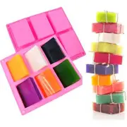 6 Cavity Rectangle Silicone Soap Making Molds DIY Mold Cake Chocolate Mould Tool