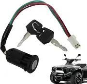 Ignition Switches with Key - 4 Wire Female Ignition Key Waterproof Switches Lock - Dustproof Plug Automotive Accessories Replacement Starter Parts for Bikes