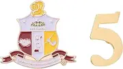 [Desert Cactus] Kappa Alpha Psi Lapel Pin KAP Yo Nupe D9 Divine 9 Cross Over Initiation Enamel Fraternity Formal Wear Blazer Jacket (Line Number Pin Set - #5), Metal, no gemstone