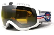 NOS Vuarnet VK 1101 Snow Goggles - Matte White/White Strap/Yellow Silver Lens