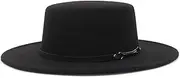 [EOZY] Women Men Classic Felt Fedora Hat Wide Brim Flat Top Jazz Panama Hat Casual Party Church Hat