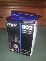 2-PACK EPSON GENUINE 802 BLACK INK EXPIRED Date 12/21