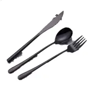 1Set 304 Stainless Steel Tableware Cutlery Set Kitchen Knife Fork Spoon Set 3pcs Dinnerware Dinner Set Holiday Set Free Shipping