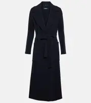 ['S Max Mara] 'S Max Mara Paolore wool robe coat UK 12 blue