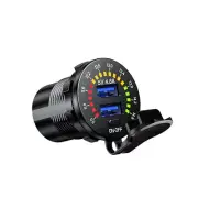 12V/24V Dual USB Car Fast Charger Socket Power Outlet Voltmeter Boat Marine RV (for: Subaru)