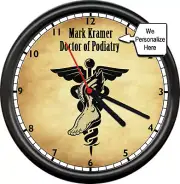 Personalized Name Podiatrist Foot Doctor Physician Office Feet Wall Sign Clock