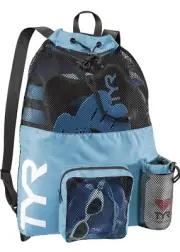 TYR Big Mesh Mummy Backpack for Wet Swimming, Gym, and Workout Gear