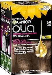 Garnier, Permanent Hair Colour, Ammonia Free and Nourishing, Olia, 6.0 Light Brown