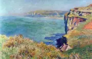Claude Monet - Cliffs at Varengeville Poster 17.5" x 11.5" Laminated
