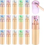 ULELE 16 Pack Mini Drawing Colored Pencils with Sharpener Mini Drawing Pencils for Kids 3.3inch Short Fat Color Pencils in Tube Coloring Pencil Bulk for Adult Coloring Books, Classroom School Drawing