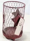 RED SHED CHRISTMAS Metal Chicken Wire Candle Holder farmhouse rustic NEW
