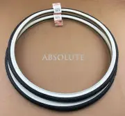 PAIR OF WHITEWALL BICYCLE GENUINE DURO TIRES IN 26 X 1 3/8 SEMI-SLICK TREAD.