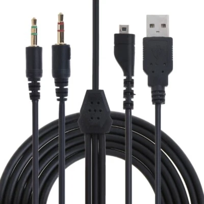 USB Headphones RGB PC USB 3.5mm Mic Cable for Arctis 3 5 7 Pro
