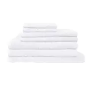 Rans Montage 7 Piece Cotton Bath Towel Set - White