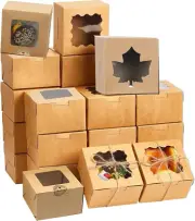 Bakery Boxes, 30PCS Individual Cookie Boxes with Window Cake Bakery Boxes Muf...