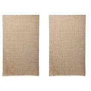 2x Belle Gingham Cotton Table Runner 150x45cm Rectangle Dining Decor Earth Brown