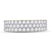 14k Yellow Gold Round Diamond Pave Band Ring 2-7/8 Cttw