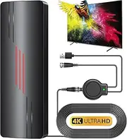 2025 Upgraded TV Antenna for Smart TV, 1800+ Miles Range Strongest for Local Channels with Amplifier Signal Booster, Waterproof Design, 33FT Coax Cable-Support 4K 1080p TV Antenna Indoor Ourdoor