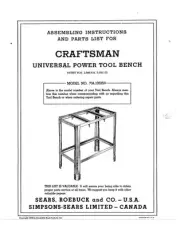 Craftsman 704.105250 Universal Power Tool Bench Instructions
