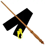 16" Hand Turned Mahogany Wood Magic Wand Witch Wizard Wicca w/ Free Velvet Bag