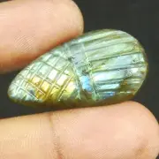 Carving Natural Labradorite Handcrafted Designer Gemstone 39.25Ct