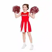 Wicked Costumes Girls Cheerleader Fancy Dress Red White 8-10 years